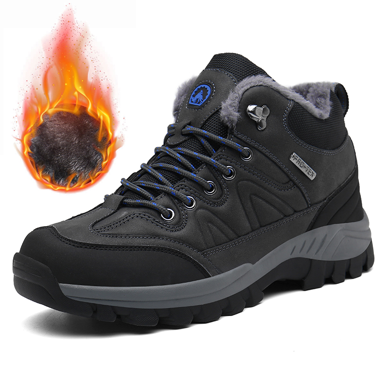 Marque hiver hommes bottes chaudes hommes bottes de neige de haute qualité en cuir imperméable hommes baskets en plein air hommes bottes de randonnée chaussures de travail