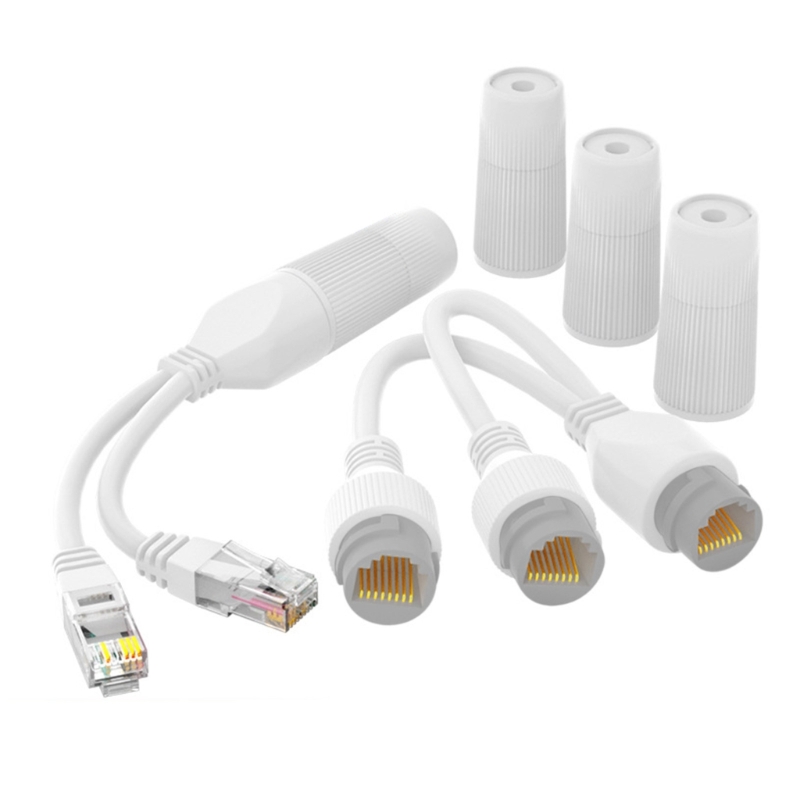 Répartiteur POE amélioré étanche, connecteur de câblage réseau 2 en 1, 1 à 2 voies, connecteur RJ45, adaptateur pour caméra de sécurité, installation