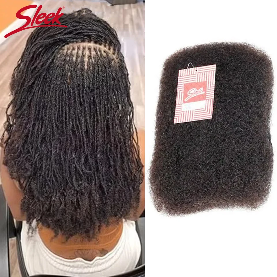 SLEEK Remy Afro CURLY ผมสําหรับ Braiding Peruvian QVR Afro Kinky CURLY Human Hair BULK สีน้ําตาลธรรมชาติ Braids ผม