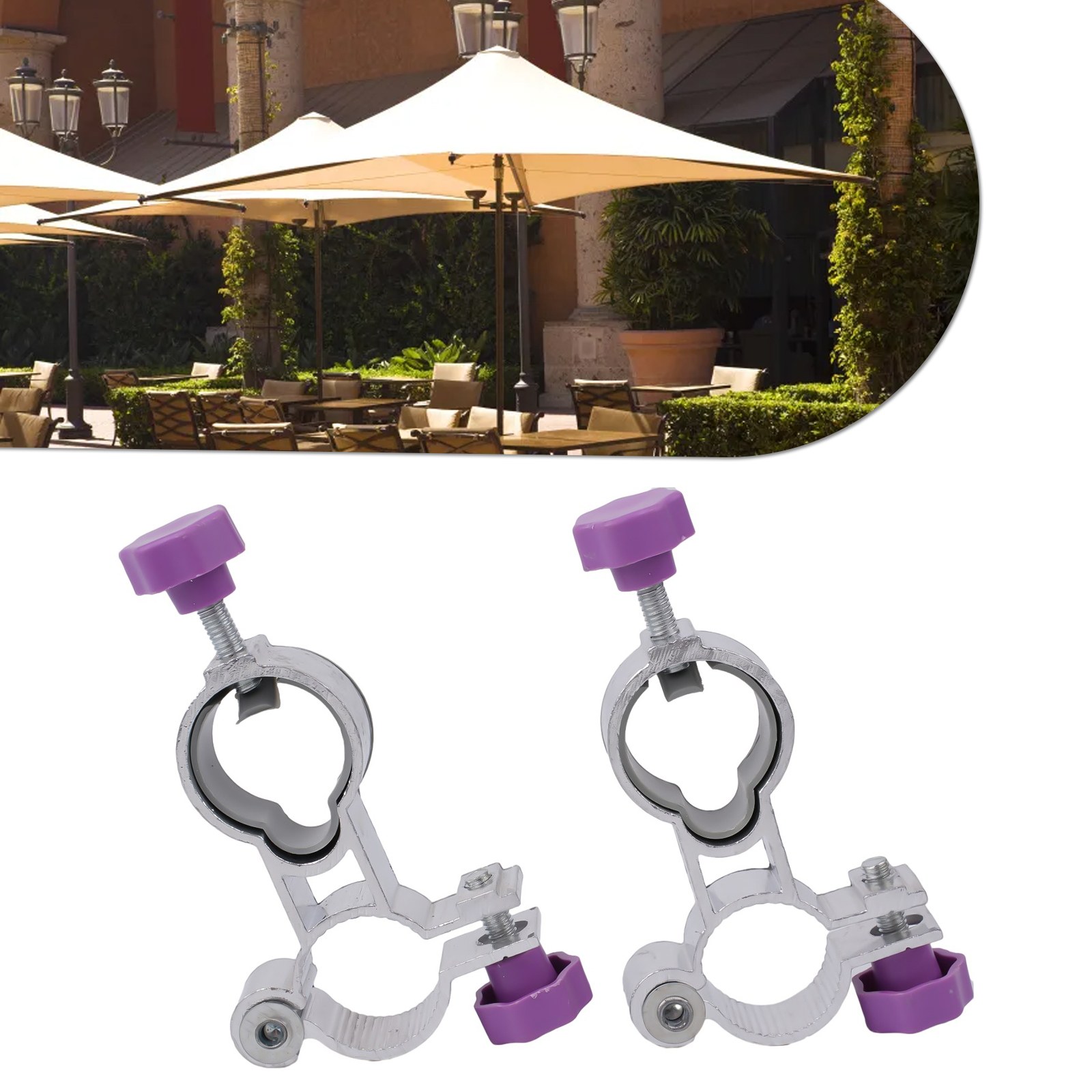 Supports à Clip fixes, 2 pièces, trou de parapluie de 25mm pour chaise de jardin, Parasol, Patio, balcon, pont, porte-parapluie