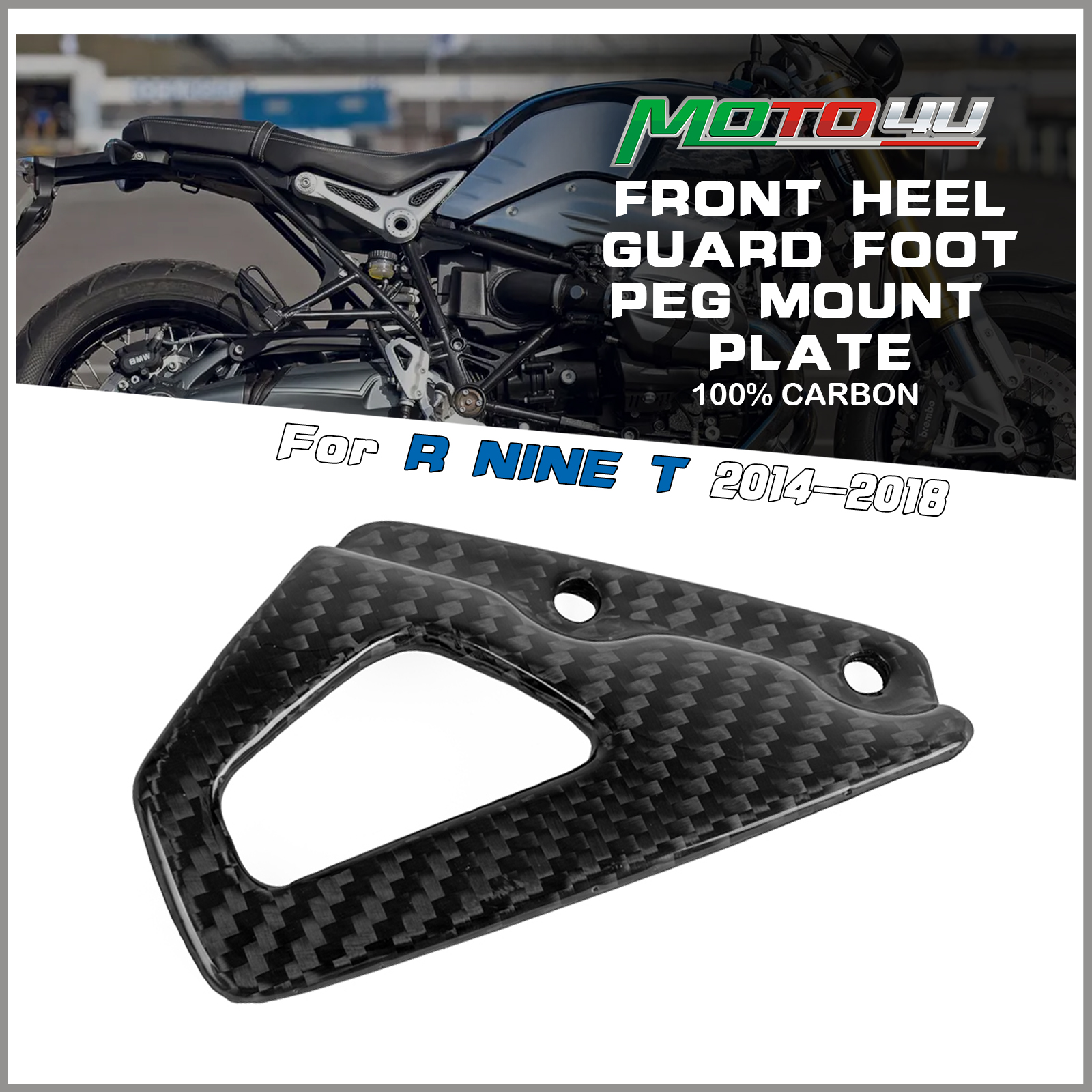 100% Serat Karbon Depan Baru Tumit Pengaman Kaki Pasak Mount Plate Sepeda Motor untuk BMW R NINE T R NineT R9T 2014 2015 2016 2017 2018