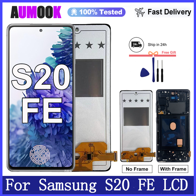AMOLED LCD For Samsung Galaxy S20 FE 4G/5G LCD Display Touch Screen Digitizer For Samsung S20 FE G780F G781B Screen Replacement
