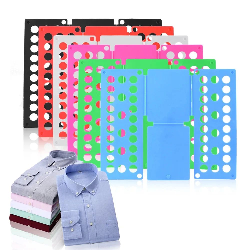 Crianças pasta de roupas mágicas t camisas jumpers organizador dobrar economizar tempo suporte de roupas rápida placa dobrável armazenamento em casa