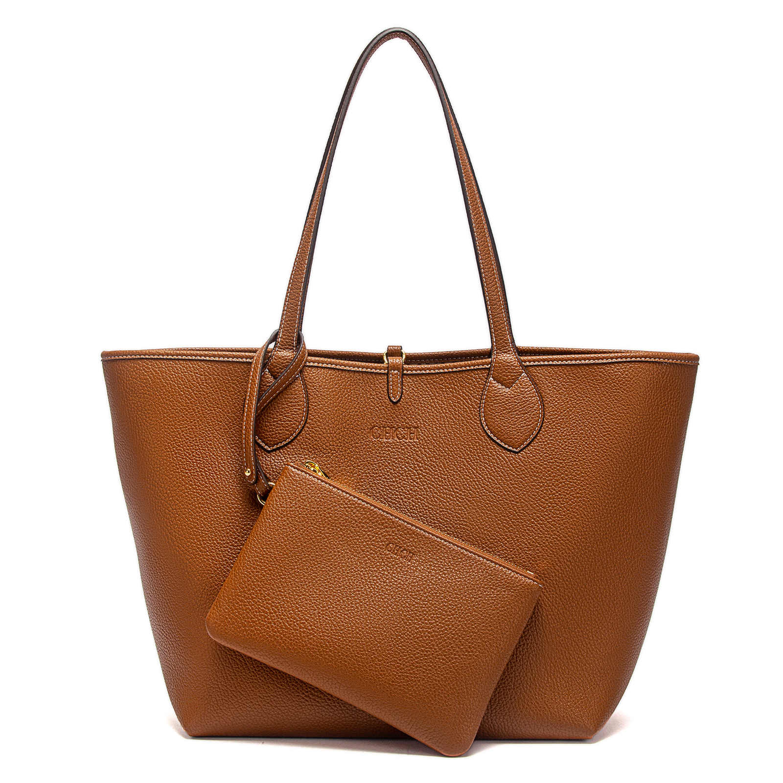 CHCH Borsa tote da donna 2025 Autunno Nuova borsa color caffè Borsa per la spesa casual per madre e bambino a doppia faccia