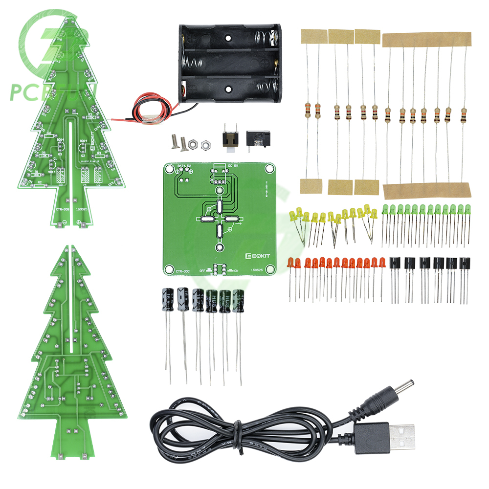 Bäume LED DIY Kit profession elle rot grün Blitz LED-Schaltung DIY elektronische Modul platine mit Batterie gehäuse Shell