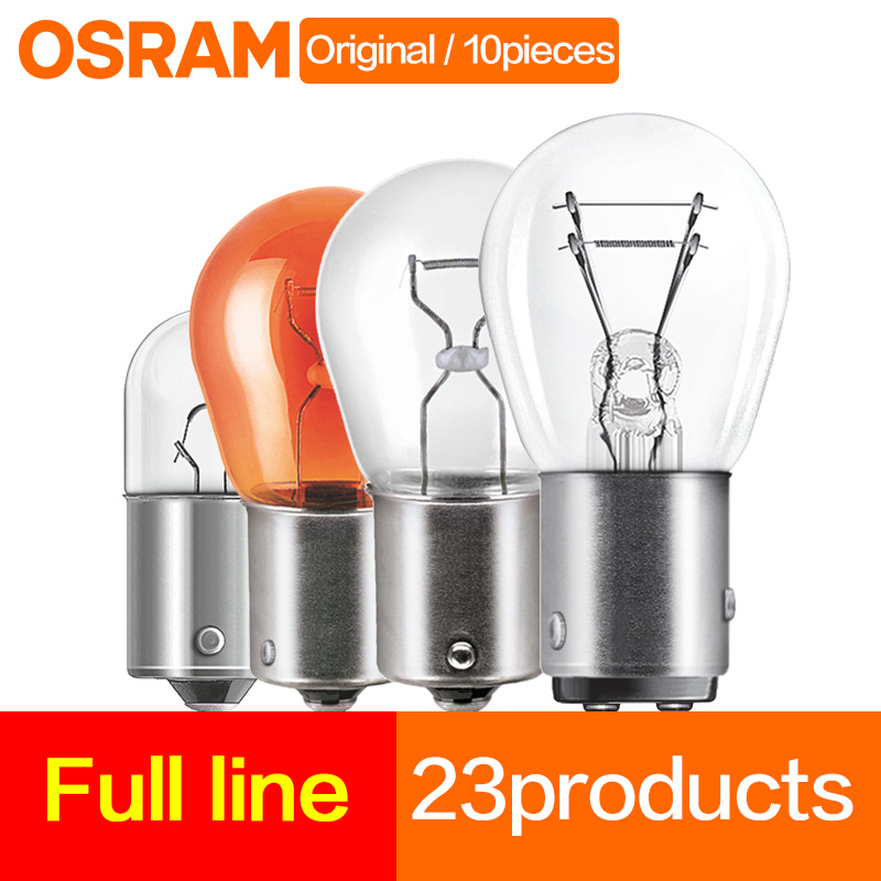 Car Signal Lamps OSRAM 12V P21/5W 7528Y P21W 7506Y PY21W 7507 R10W 5009 R5W Brake light Stop turn tail halogen bulbs motorcycle