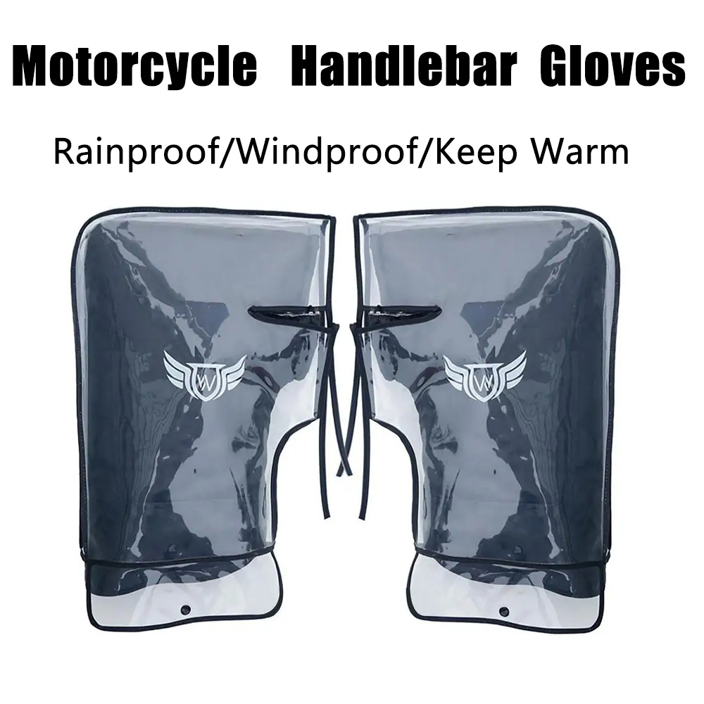 Gants coupe-vent et imperméables pour moto, scooter et vélo, grande housse de protection, poignée de guidon, garde au chaud, hiver