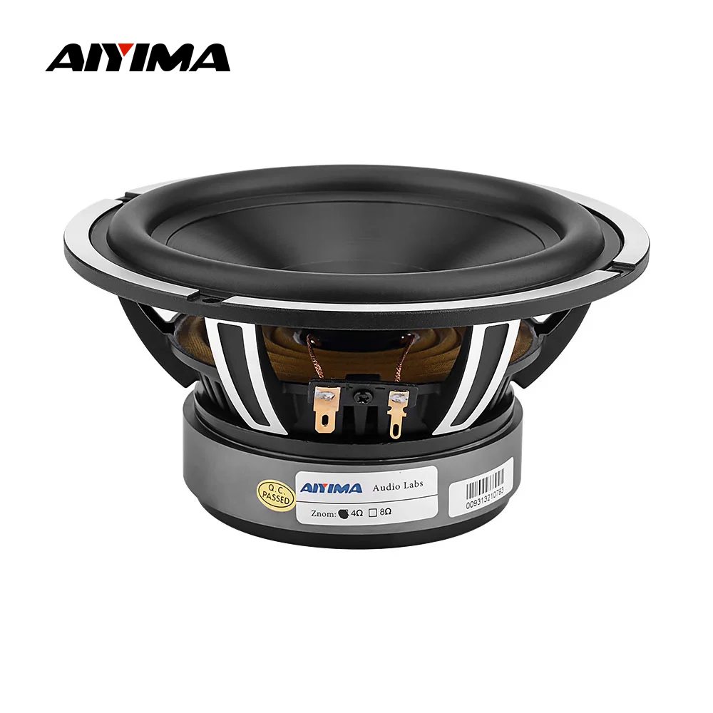 AIYIMA 1 Pezzo Altoparlante Woofer da 6,5 Pollici 4 Ohm 50W, Speaker Audio HiFi per Home Theater e KTV, Altoparlante per Musica con Cono in Alluminio e Ceramica