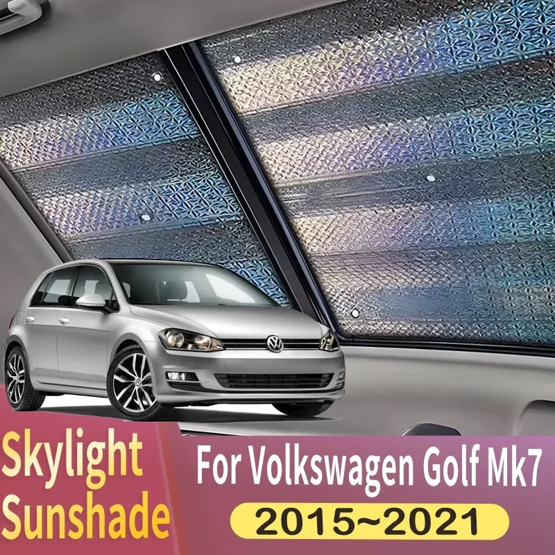Солнцезащитный козырек на крыше, подходит для VW Volkswagen Golf Mk7 MK7.5 2015 ~ 2021 2016, автомобильный панорамный тепловой экран на крыше, солнцезащитный козырек на окно с защитой от УФ-лучей