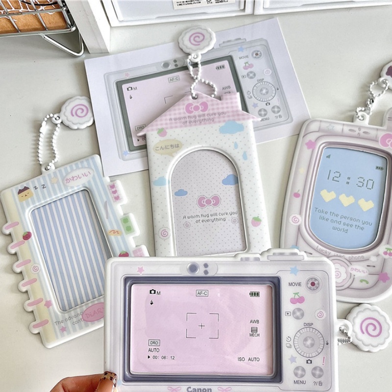 1 шт., ретро Y2K Sweet Kpop, держатель для фотокарт, модный чехол для камеры, телефона, чехол для фотокарт в стиле аниме, кавайный защитный чехол для фотокарт