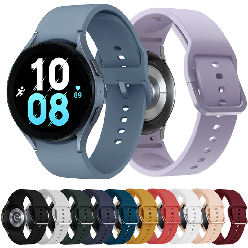 Tali Silikon untuk Jam Tangan Samsung Galaxy 7/6/5/4 44Mm 40Mm Gelang Korea Galaxy Watch6 Klasik 5 Pro 45Mm 47Mm 20Mm Tali Jam