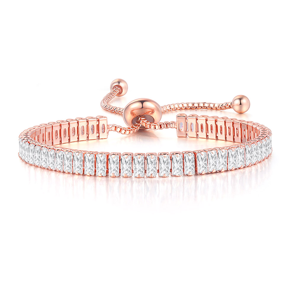 ZHOUYANG Kpop damska bransoletka tenisowa luksusowe 2.5*5mm Multicolor cyrkon bransoletki dla kobiet hurtownie regulowana biżuteria DZH009