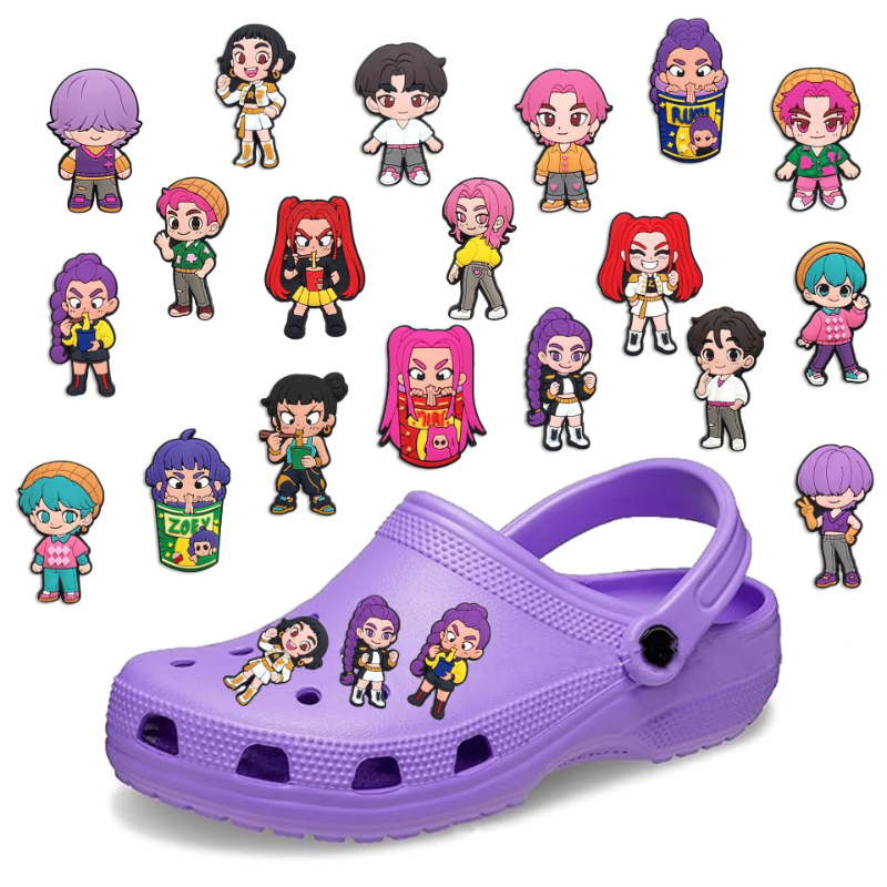 19pcs Aksesoris Sepatu Musik Korea PVC DIY Hiasan Sepatu Gelang Sandal Gesper untuk Hadiah Anak-anak