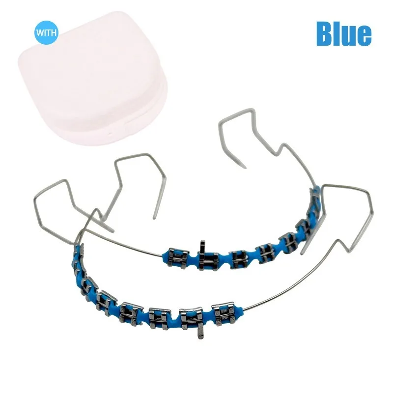 1 Pair New Colorful Temporary Tooth Decoration with Box, Metal Wires Orthodontic Ligature Ties & Fake Braces Brackets Quality