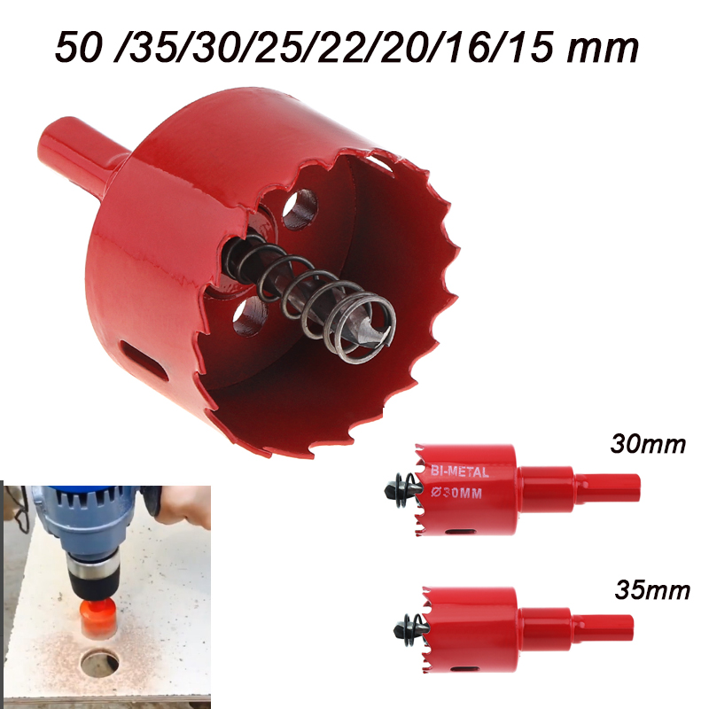 50mm M42 Bi-Metalowa piła otworowa Narzędzie do wiercenia otworów z piłą i sprężyną do wiercenia w drewnie do płyt PVC / obróbki drewna