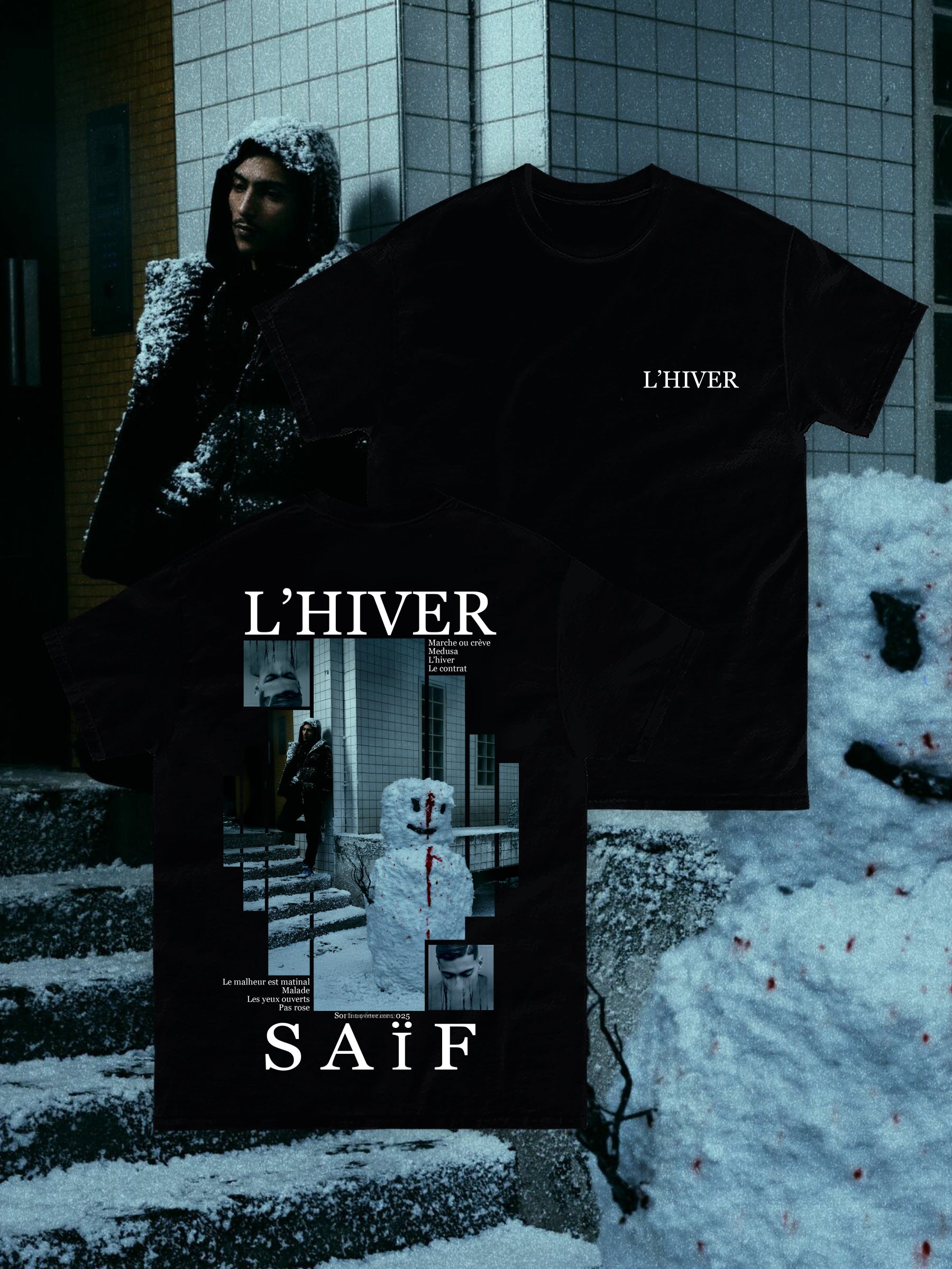 Rapper sauf ablum l'hiver gráfico camiseta das mulheres dos homens oversize y2k rua hip hop algodão solto macio respirável harajuku roupas