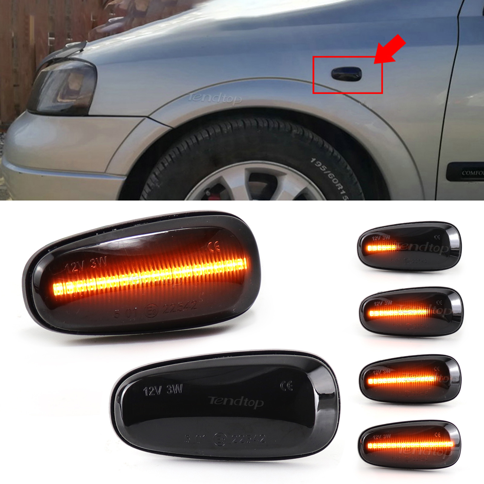 หลอดไฟ LED สัญญาณเลี้ยวสำหรับ Opel สำหรับ Zafira A 1999-2005 Astra G 1998-2009เครื่องหมายด้านข้างไฟส่งสัญญาณแผงรีพีตเตอร์12V
