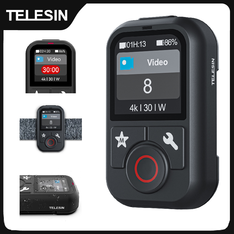 TELESIN Waterdichte Bluetooth Afstandsbediening Voor GoPro Hero 13 12 11 10 9 8 Max Met Polsband Voor Actie camera Accessoires