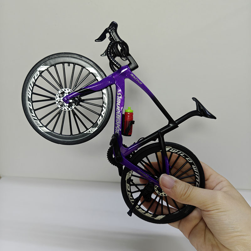 Novo modelo 1:6 mini bicicleta de liga com garrafa de água diecast metal brinquedo bicicletas montanha dedo simulação coleção brinquedos