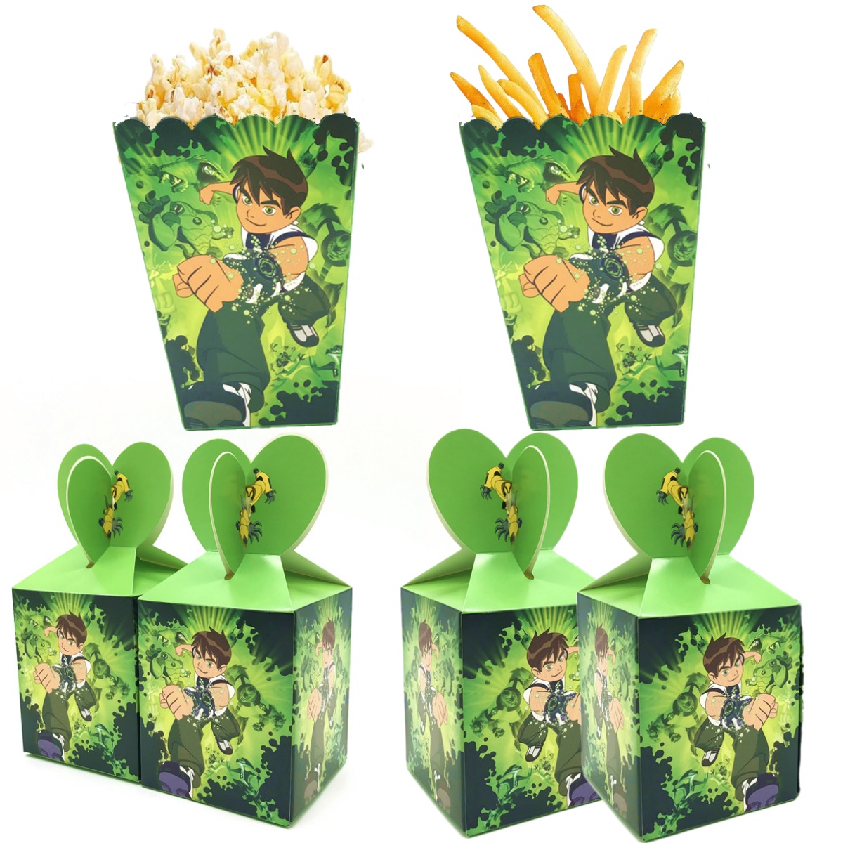 Ben 10 caixa de pipoca decoração de festa de aniversário ben 10 caixa de presente biscoitos chocolate doces embalagem chá de bebê meninos presentes fontes de festa
