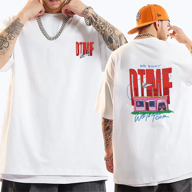 Singer Bad Bunny DTMF World Tour 2026 NEW T Shirts Men Women Vintage Fashion Streetwear 100% Cotton Short Sleeve Plus Size Tops