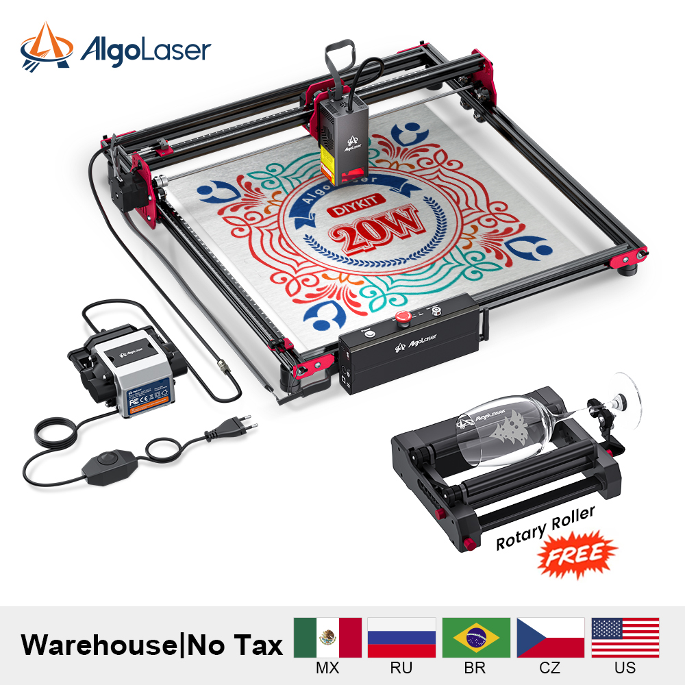 Algolaser-KIT de bricolaje para teléfono, máquina cortadora de grabado láser de madera CNC sin conexión, cortador de mesa de enfoque largo y corto, carpintería, 20W