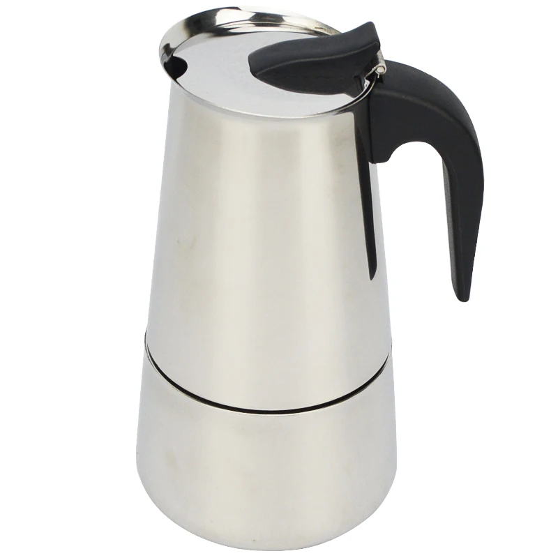 Cafetera de acero inoxidable de 2/4/6/9 tazas, cafetera Moka, cafetera Espresso, tazas, percolador de leche, estufa, cafetera Espresso superior