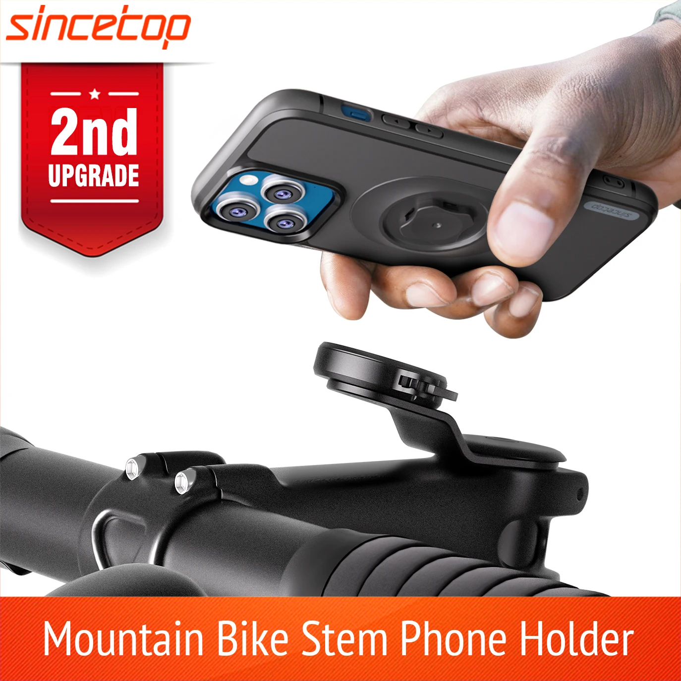 Soporte para teléfono con vástago para bicicleta de montaña, soporte para teléfono móvil para bicicleta, manillar de montaña de carretera, Clip de soporte de bloqueo rápido Serie C - 2.a generación