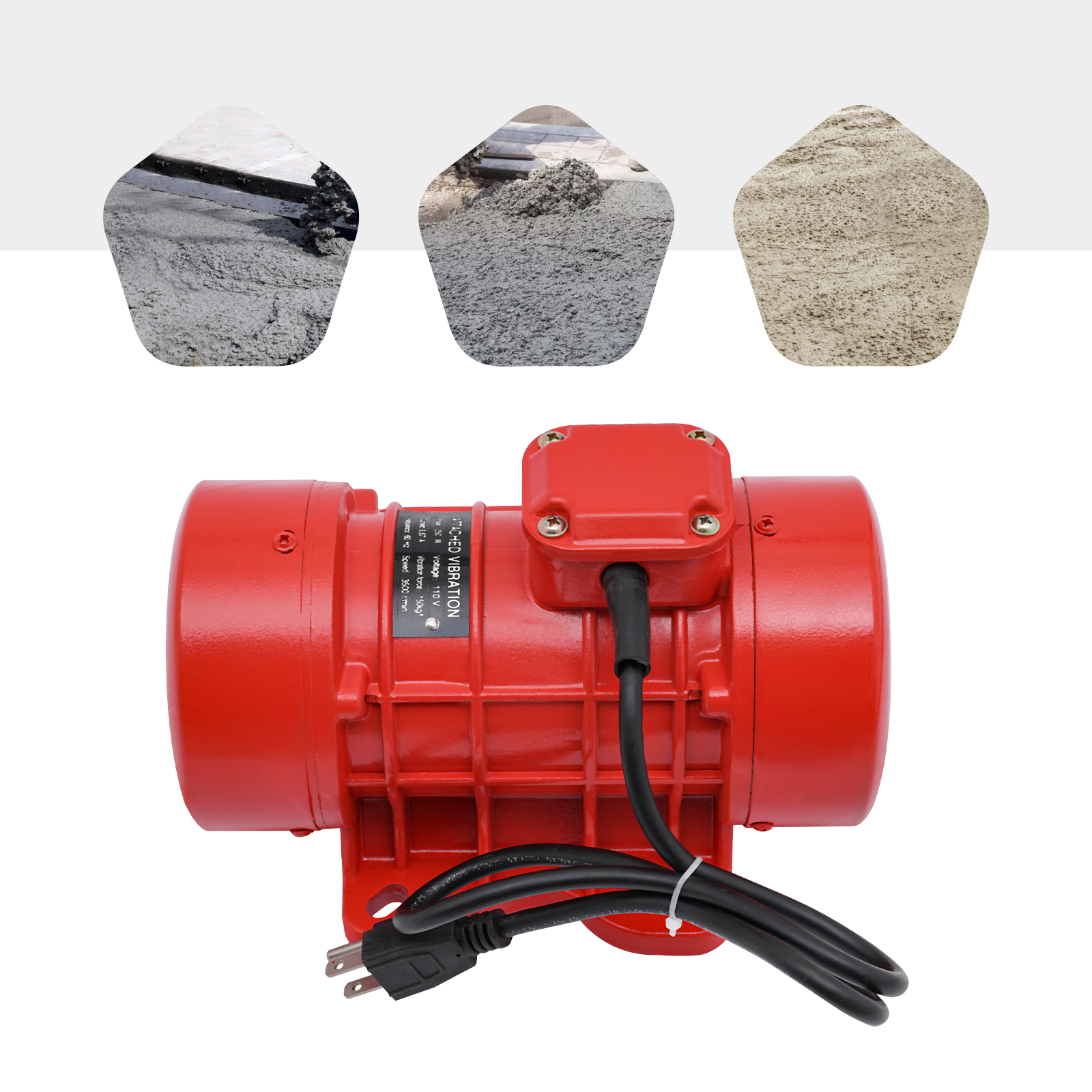 250W 110V betonvibrator vibratiemotor, elektrische vibrerende vibrators voor shakertafel, beton vibrerende motor