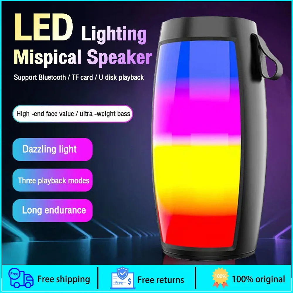 1202 Drahtlose Bluetooth-Lautsprecher für Zuhause und draußen, tragbar, kleiner Lautsprecher, Subwoofer, Auto-Audio, Bass, MP3-Player, Soundsystem, LED-Leuchten