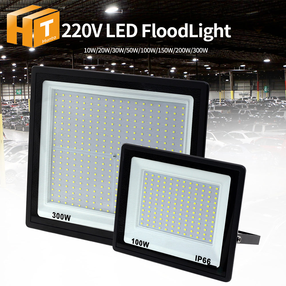 Reflector LED de alto brillo, luz de inundación impermeable IP66 para jardín, calle, iluminación exterior, 100W, 200W, 300W