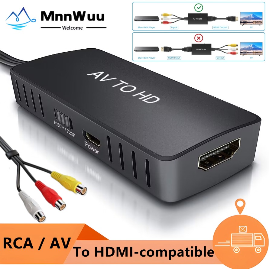 Kabel konwerter RCA na HDMI 1080P AV na HDMI Adapter do PS1/2/3 STB Xbox VHS VCR Odtwarzacze Blue-Ray DVD