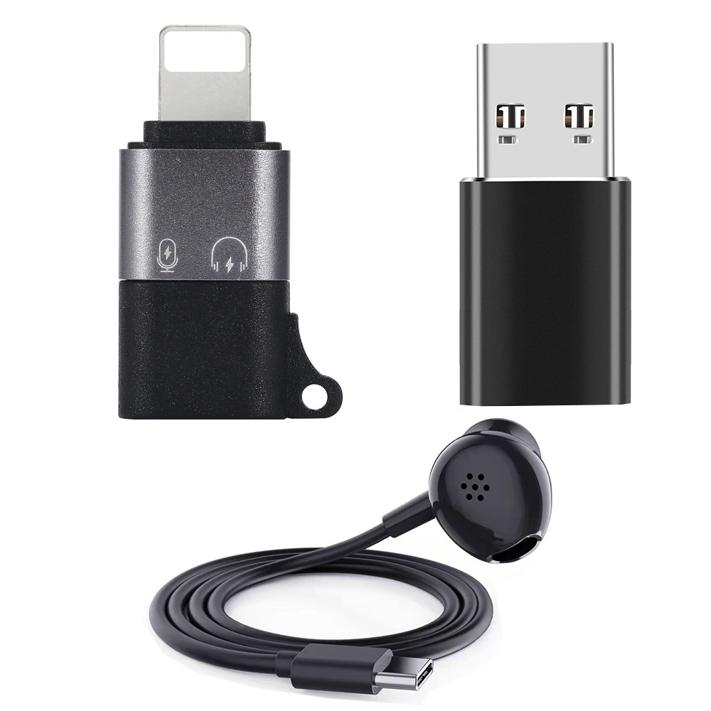 Adaptor Tipe C Ke USB OTG Konverter Kabel Data Pengisian Cepat Adaptor Transfer Data Monitor Headphone untuk Mikrofon Lavalier