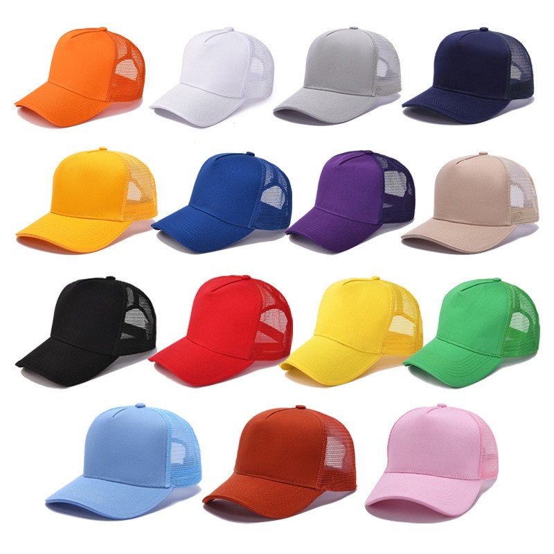 Berretto a rete da donna Cappelli primavera estate per donna Berretto da baseball in cotone tinta unita Stock all'ingrosso 6 pannelli 5 pannelli berretto traspirante