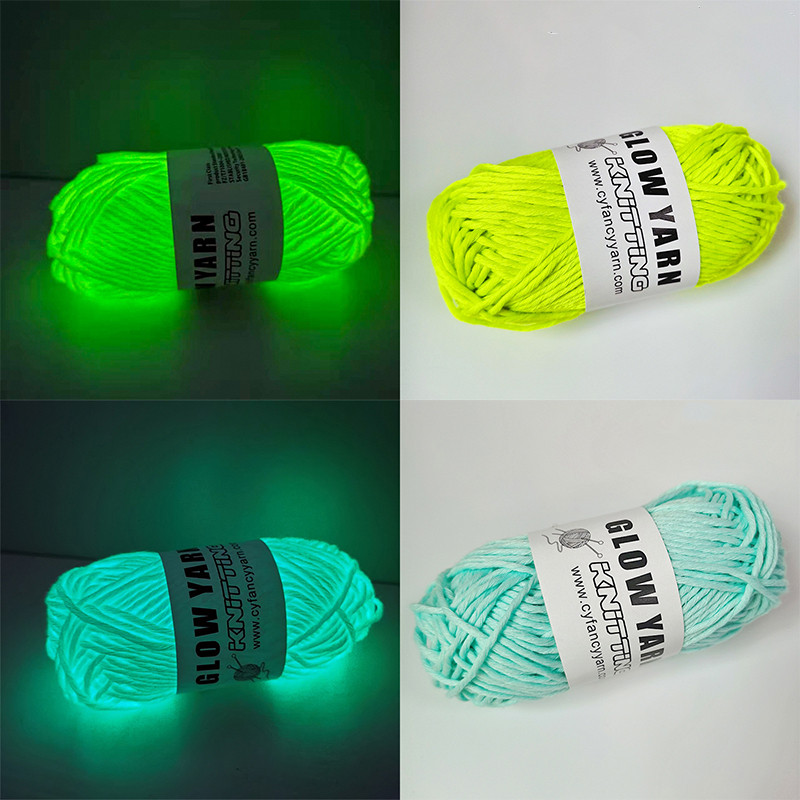 Fil fonctionnel en Polyester brillant dans la nuit, épais et lumineux, 2mm, pour tricoter à la main, tapis, pull, chapeau, fil de laine, nouveauté 2023