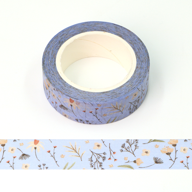 2022 Mùa Xuân Mới 1 10M Đèn Trang Trí Họa Tiết Hoa Màu Xanh Washi Băng DIY Thêu Sò Lập Kế Hoạch Keo Mặt Nạ Băng Kawaii văn Phòng Phẩm