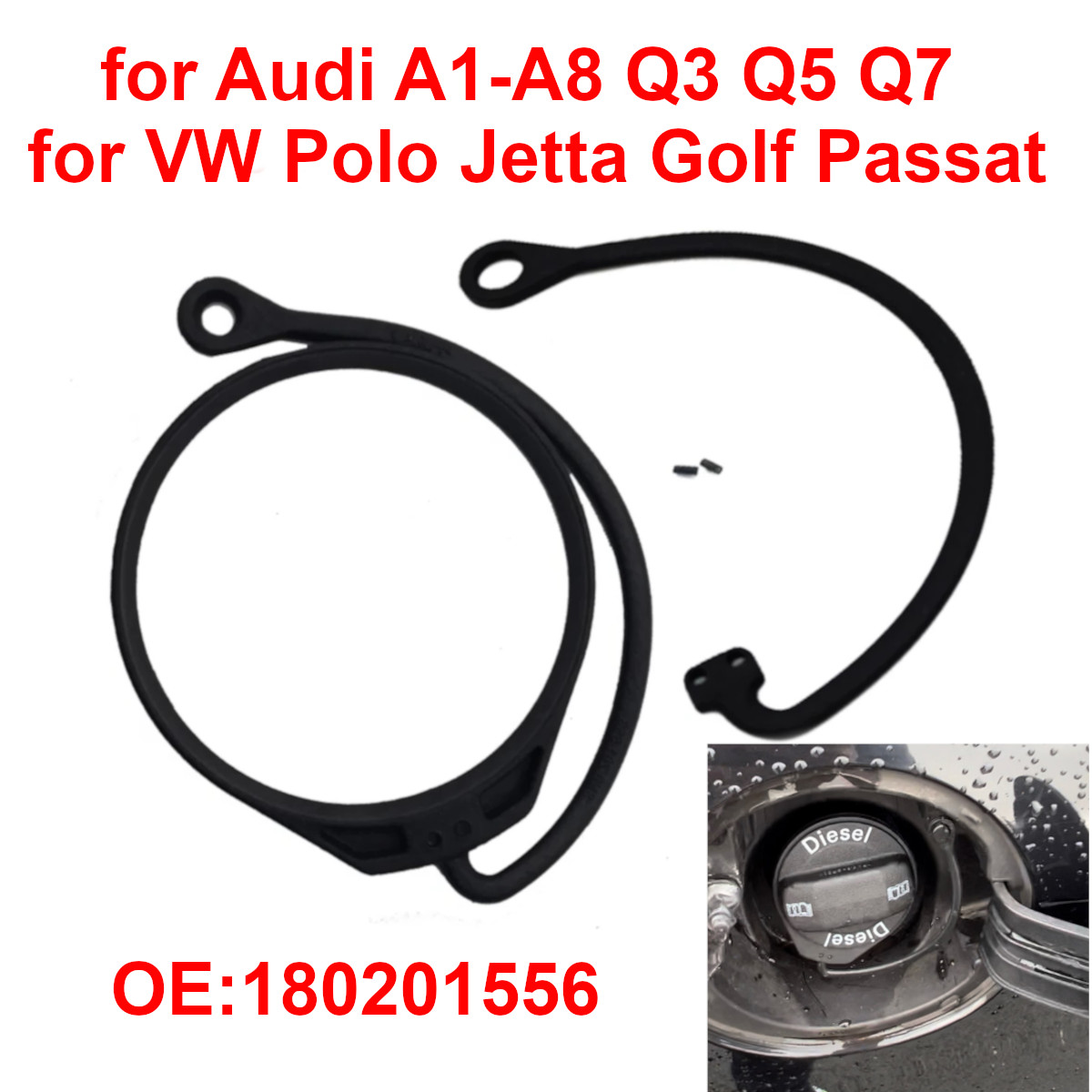 180201556 Fuel Tank Cap Cover Cable Band Cord Rope for VW Polo Jetta Golf Passat Audi A1 A3 A4 A5 A6 A8 Q3 Q5 Q7 Skoda Seat
