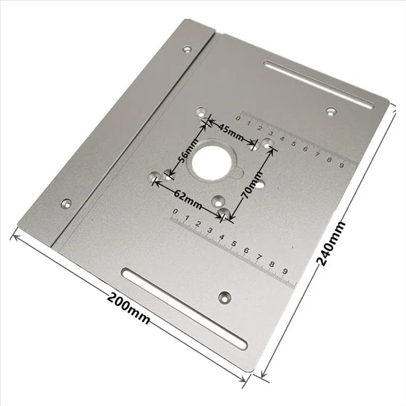 Placa de inserción de mesa de enrutador de aluminio mejorada con medidor de inglete, medidor de espiga y valla para bancos de trabajo, recortador de enrutador de madera-BAAQ