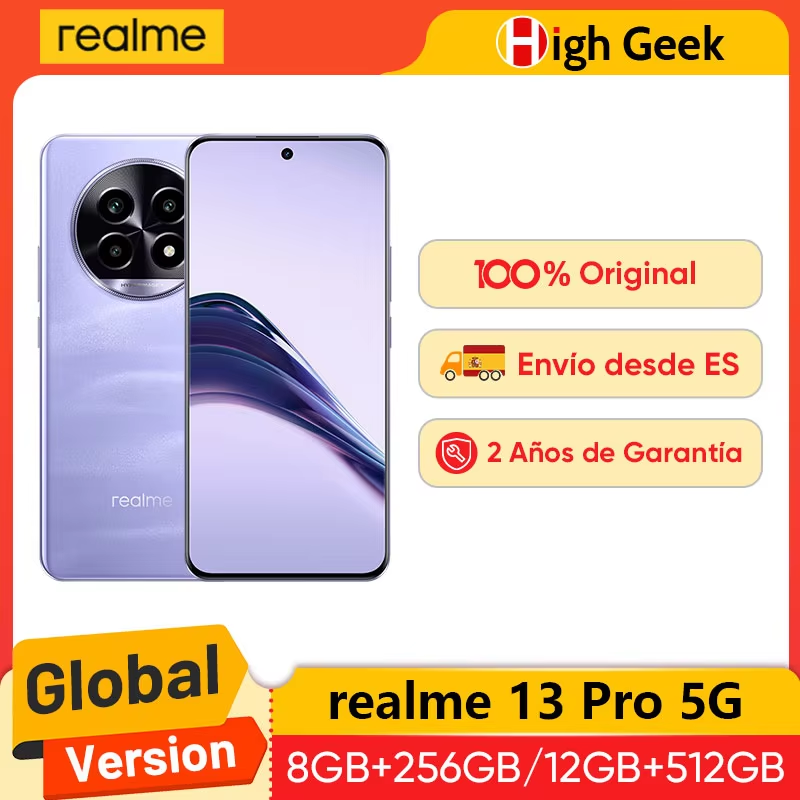 Versione globale realme 13 Pro 5G Smartphone Sony LYT-600 OIS Camera Snapdragon 7s Gen 2 120Hz Curved Vision Display 5200mAh Batteria AI Imaging Caratteristiche