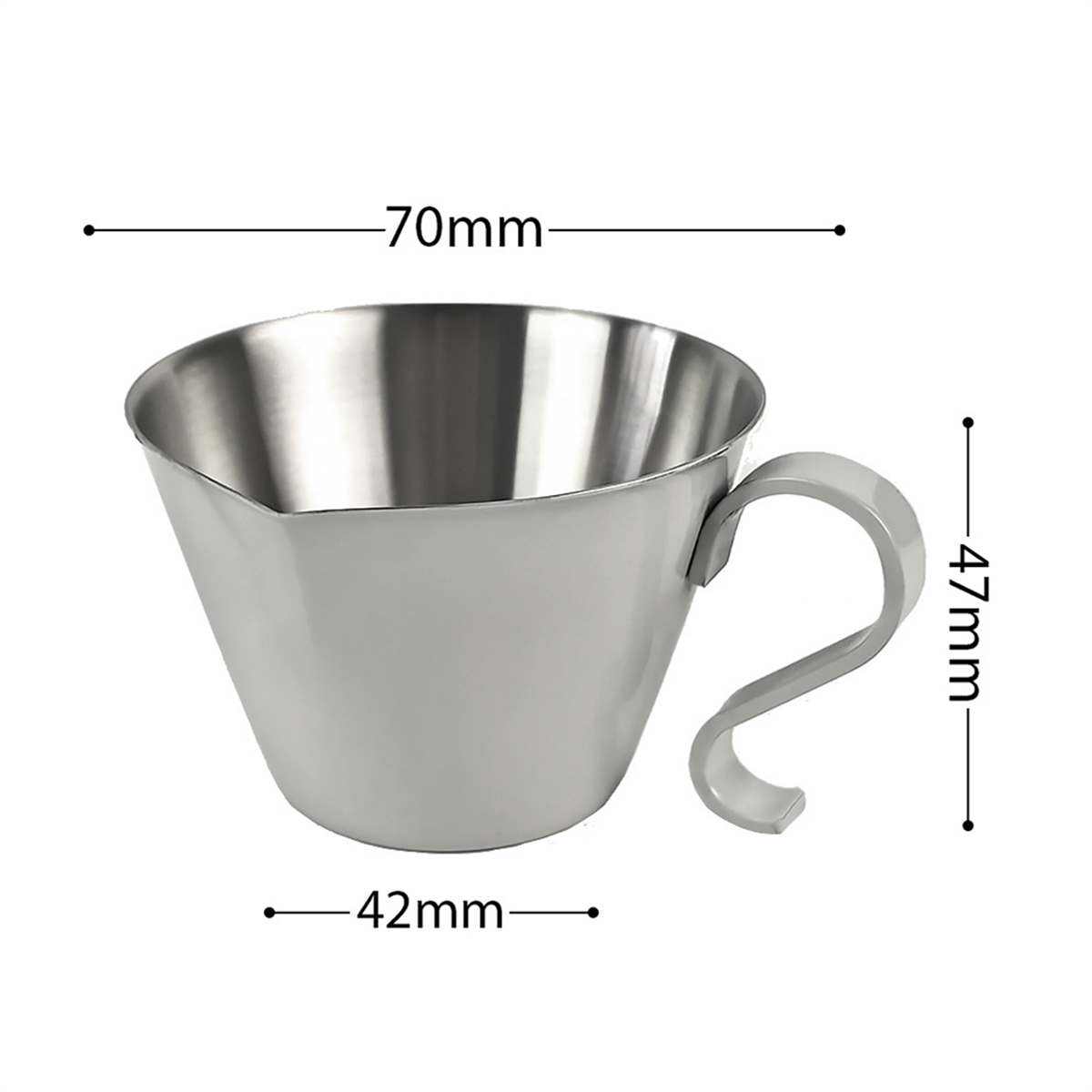 A72P Latte Art Cylinder with Pointed Mouth Milk Cup 304 Stainless Steel Fancy Coffee Milk Frothing Pot Coffee Extraction Cup