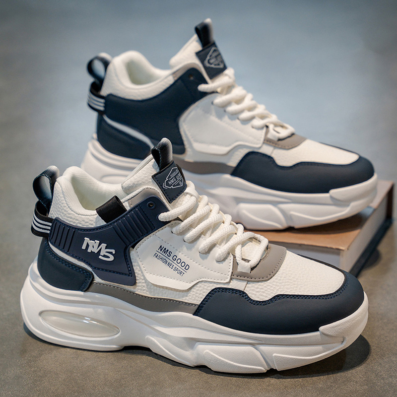 Baskets montantes respirantes pour hommes, collection automne 2026 – Chaussures décontractées tendance et polyvalentes à semelle épaisse pour jeunes et pères