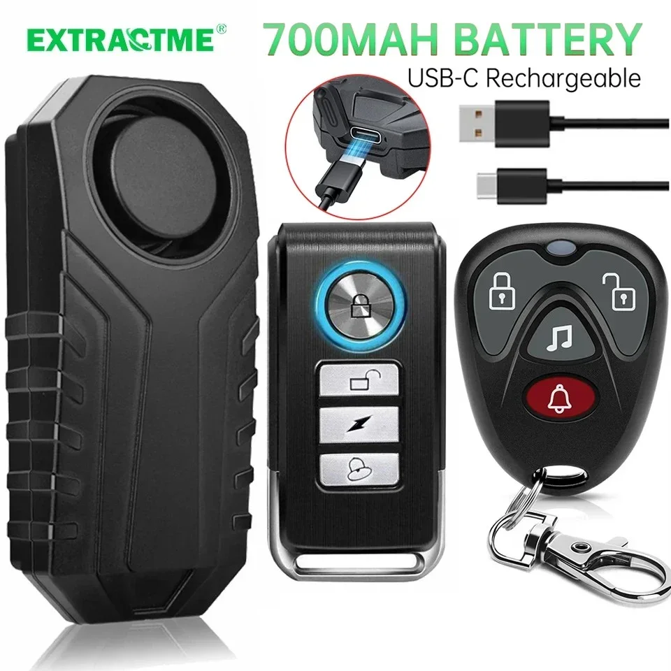 Extractme Xe Máy Báo Động Chống Trộm Điều Khiển Từ Xa 113DB Chống Nước Không Dây Xe Hơi Xe Đạp Điện An Ninh Chống Mất Báo Động