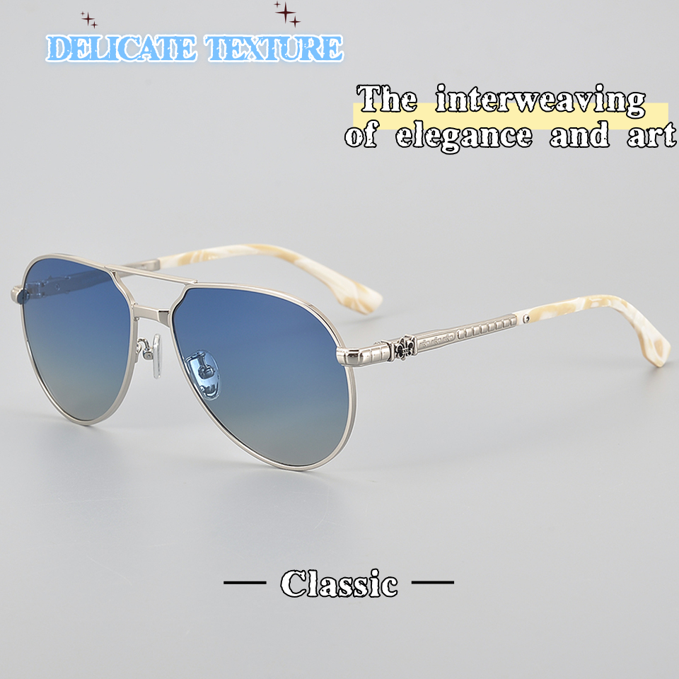 2025 Diseño de marca de lujo Estilo piloto Gafas de sol para hombres Ciclismo al aire libre Conducción Vacaciones Protector solar UV400 Gafas de sol retro para mujeres