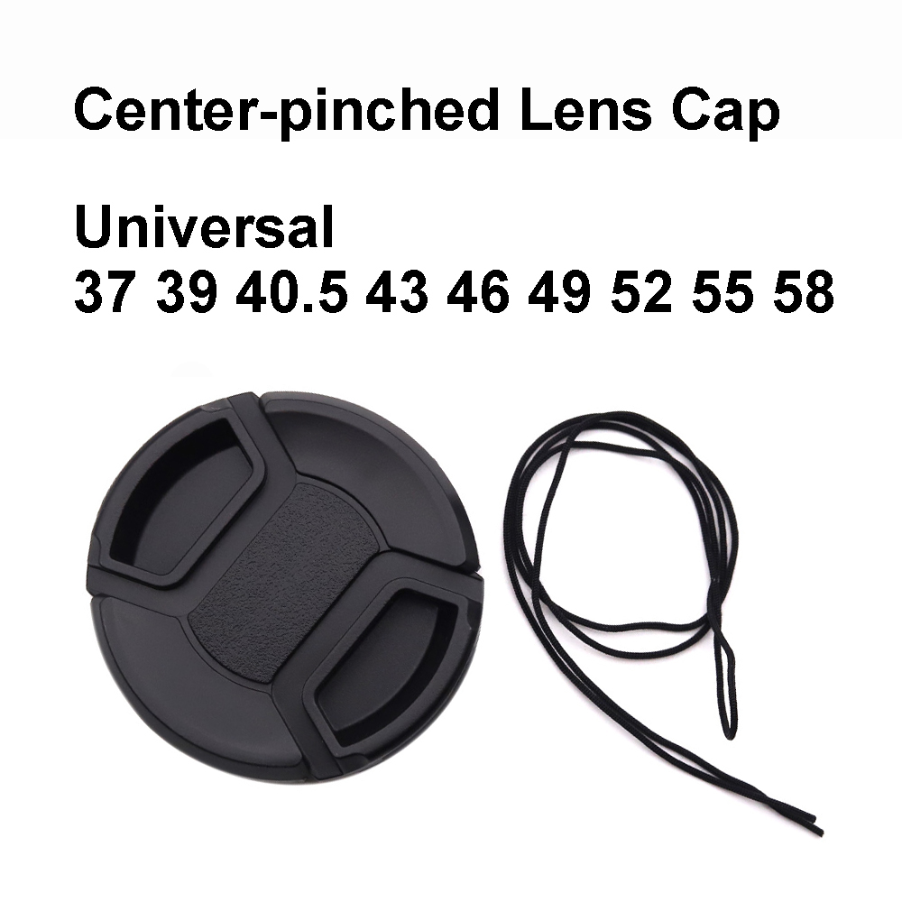 Tutup lensa cubit tengah 37 39 40.5 43 46 49 52 55 58 mm plastik Universal untuk Sony Canon Nikon Pentax Olympus Panasonic Fujifilm