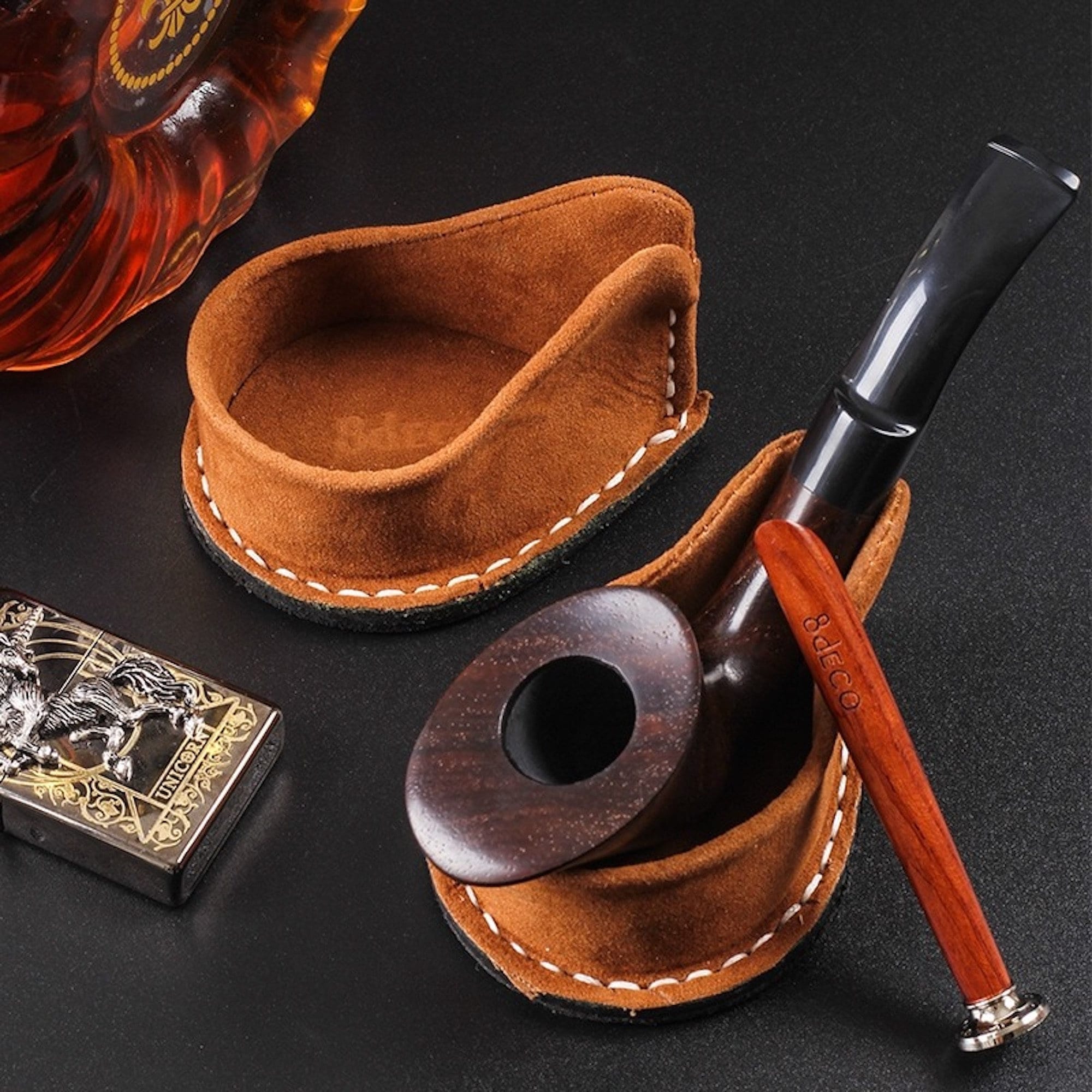 Suporte para cachimbo de couro portátil, suporte para cachimbo de tabaco, acessórios para ferramentas
