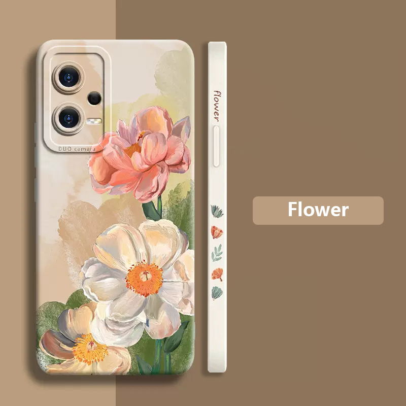 Para Xiaomi Redmi Note 12 13 14 Pro Plus 12S 11 11S 10S acuarela flor planta funda de teléfono para Redmi 12 13C cubierta suave a prueba de golpes
