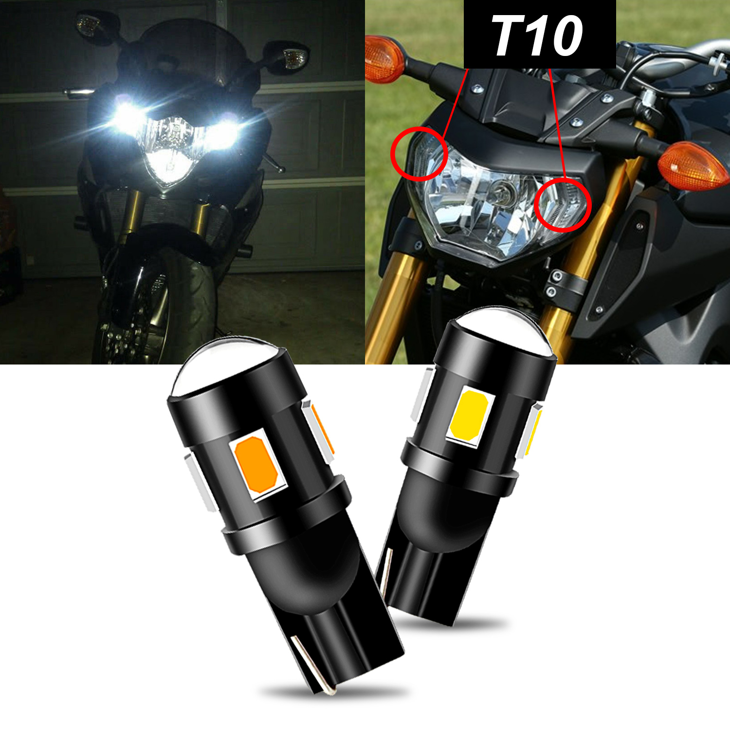 2 SZTUK W5W CANbus Białe światło postojowe LED do motocykli Kawasaki Z250 Z400 Z650 Z900 RS ER6F T10 194 Pilot Park Lights