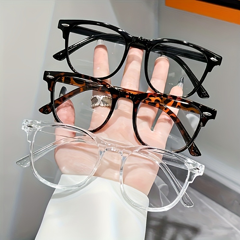 2 pares de óculos retrô leves com armação redonda e lentes transparentes - modernos e versáteis
