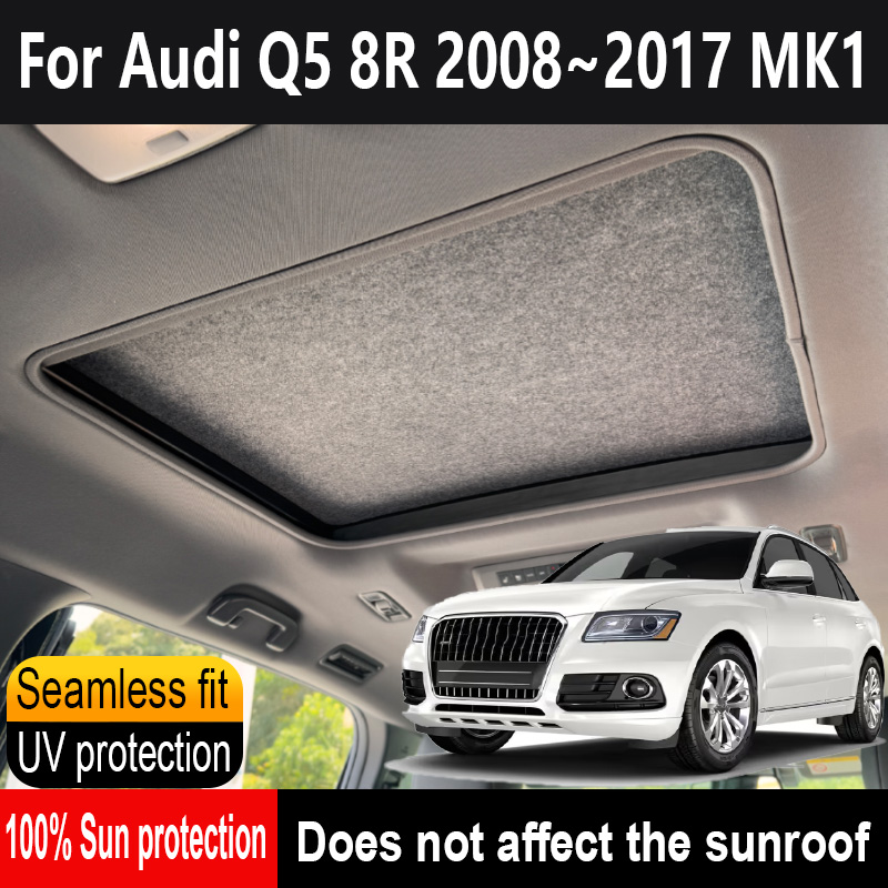 Samochodowy panoramiczny dach przeciwsłoneczny izolujący, osłona dachowa do Audi Q5 8R 2008~2017 MK1, anty-UV, elektrostatyczna przyssawka, roleta przeciwsłoneczna.