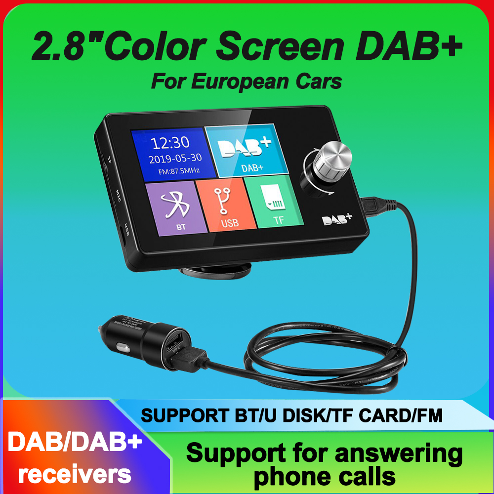 2.8inch For European Android Car Radio Color Screen DAB Receivers DAB+ Antenna Adapter MXC interfaFor European Android Car Radio Color Screen DAB Receivers DAB+ Antenna Adapter MXC interface Support BT UDISK TF CARD FM
